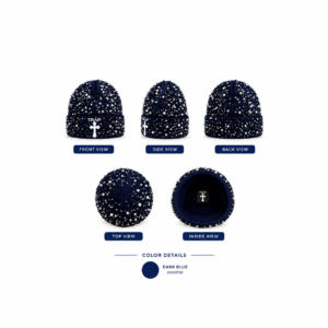Icy Pearl beanie -dark blue